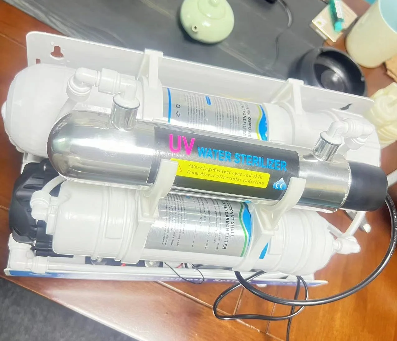 CE 75 GPD High Flow 6 Stage UV Dispenser Machine Water Tank Under Sink Filter System Electric Portable RO Water Purifier Machine