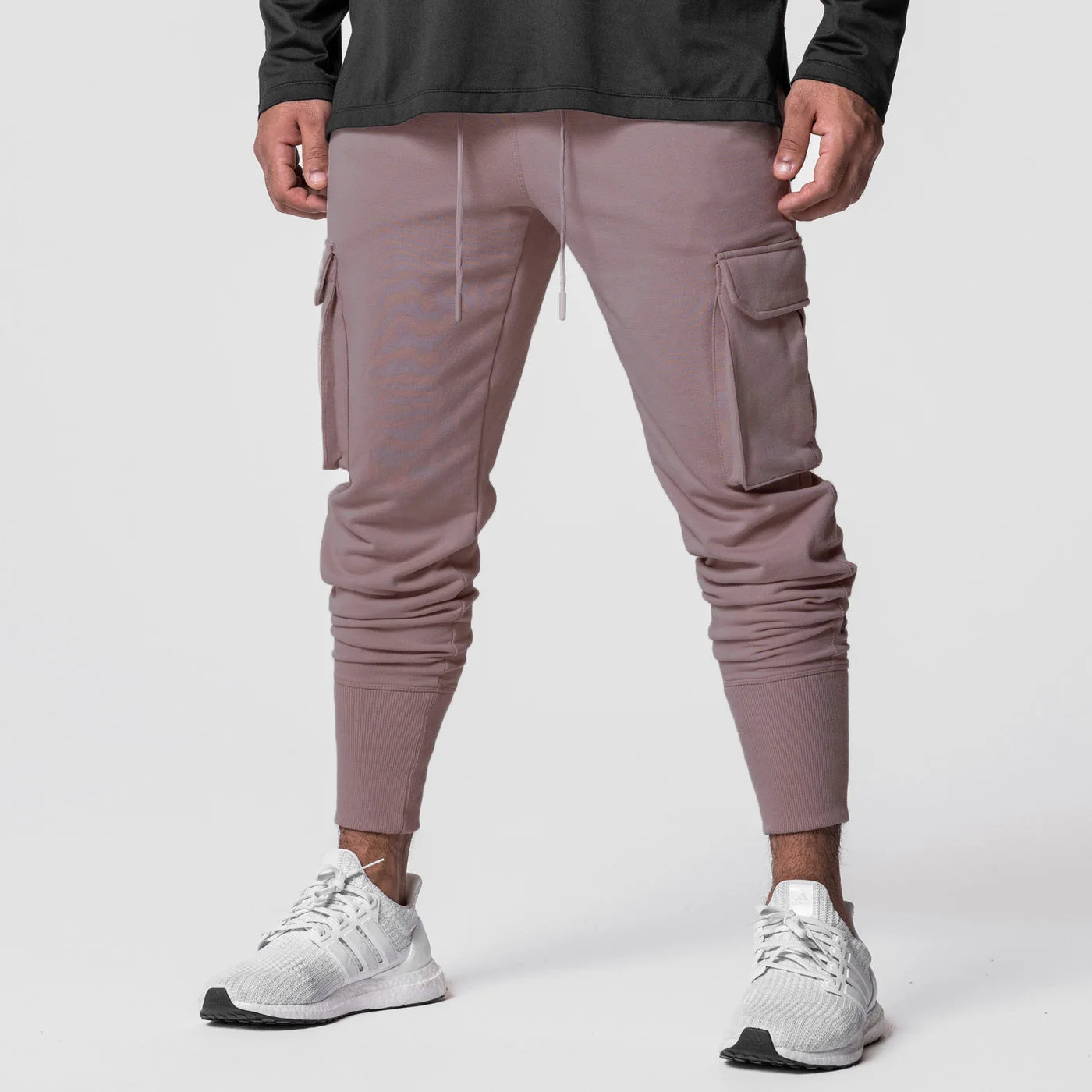 Premium Zip Phone Pocket Sweatpants Terry Fabric Jogging Track Pants Sport Running Joggers Cargo Pants for Men