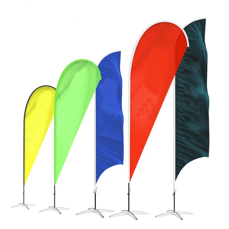 Outdoor Road Flag Water Filled Flagpole Telescopic Base Advertising Water Drop Beach Flag  FREE Design Tool