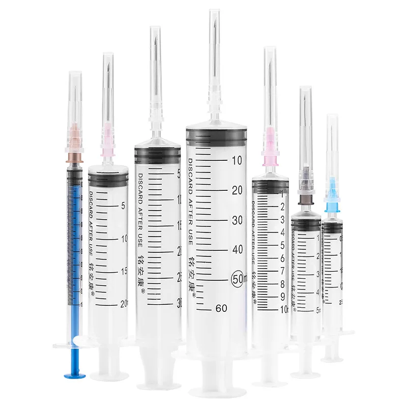 Medical Consumables Disposable Plastic Sterile Luer Lock Syringes with Needle 1ml 3ml 5ml 10ml 20ml 60ml