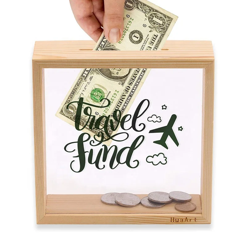 Decorative Wooden Piggy Banks Money Box Coin Bank Money Bank for Adults