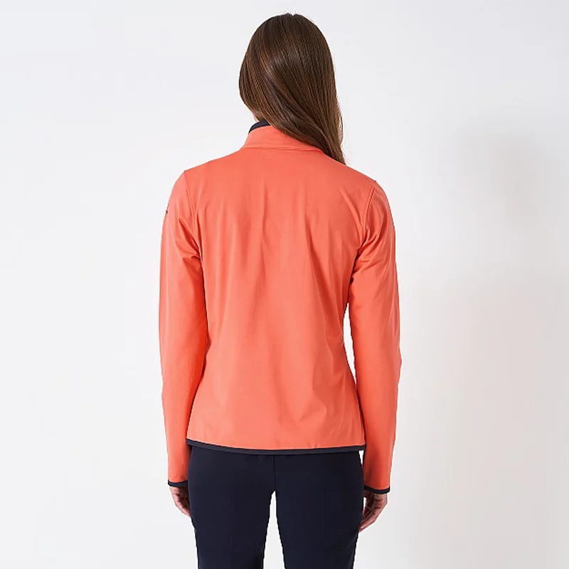 Custom Printing Logo High Quality Golf Active Outfit Long Sleeve Patchwork Color Half Zip Sweatshirt For Women