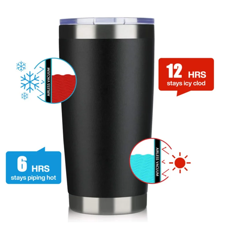 Bulk Coffee Mugs Stemless Wine Tumbler With Lid Sublimation Blank Cups For Kids Stainless Steel Travel And Straw 20Oz Tumblers