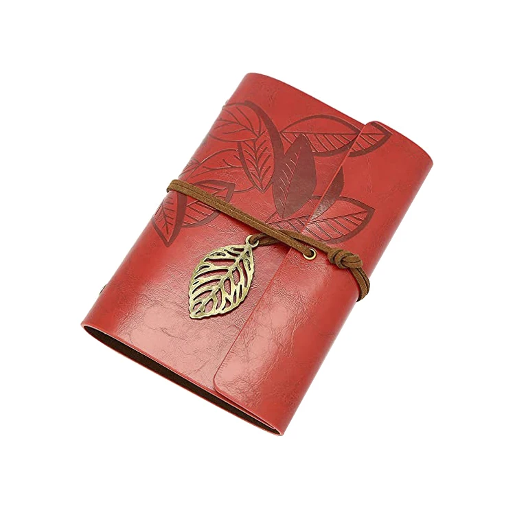 Cute slim leather Loose Leaf Binder Journal Diary Notebook pocket book A6