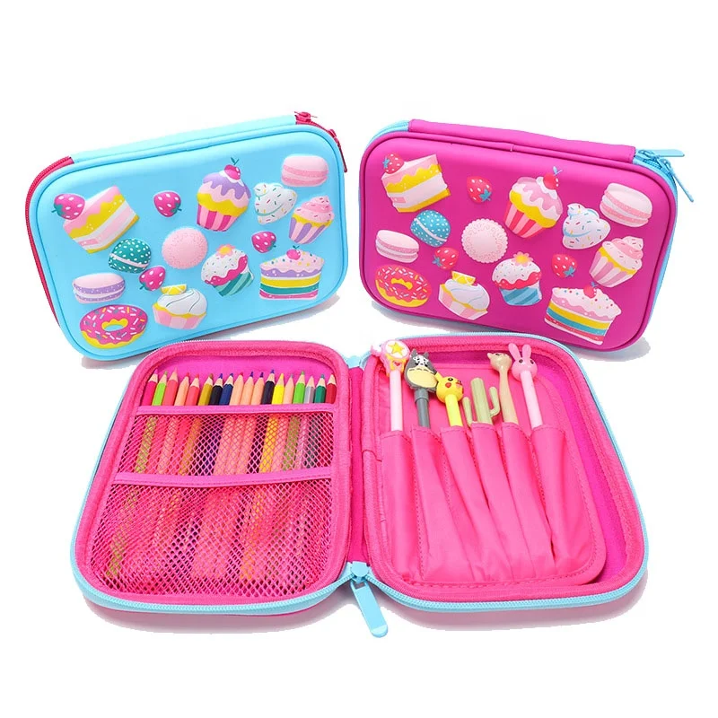 3D Cute EVA Pencil Case Pen Pouch Stationery Box Anti-Shock Large Capacity Multi-Compartment for School Students Teens