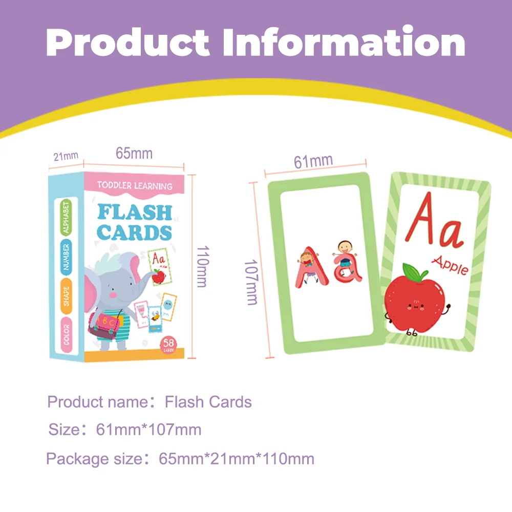 Factory Custom design Flash Cards Game Kid Educational Cards printing educational learning flash memory card for kids