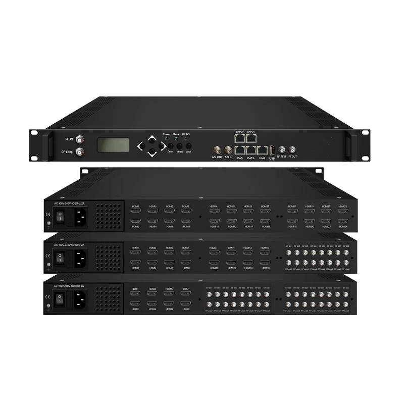 (MSM623) 24 in 1 h.264 H.265 hd video encoder iptv to dvb-c dvb-t encoder modulator for hotel tv system