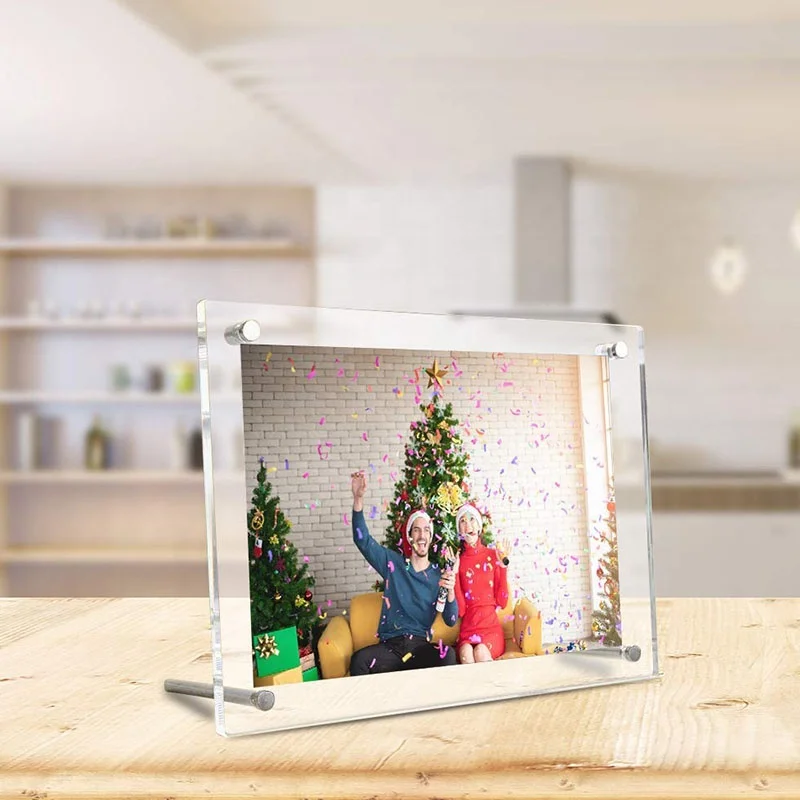 Отдельно стоящая прозрачная настольная рамка фотография сертификат постер дисплей A4 акриловая рамка с винтами