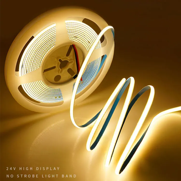 Lamp strip Ultra High Density Warm White Led Strip 5m/ Roll Dimmable Dotless 12v Cob Led Strip Lights for For Bedroom