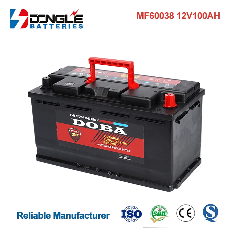 Dongle High Quality High CCA Rechargeable MF60038 Lead Acid SMF 12V 100Ah Car Battery