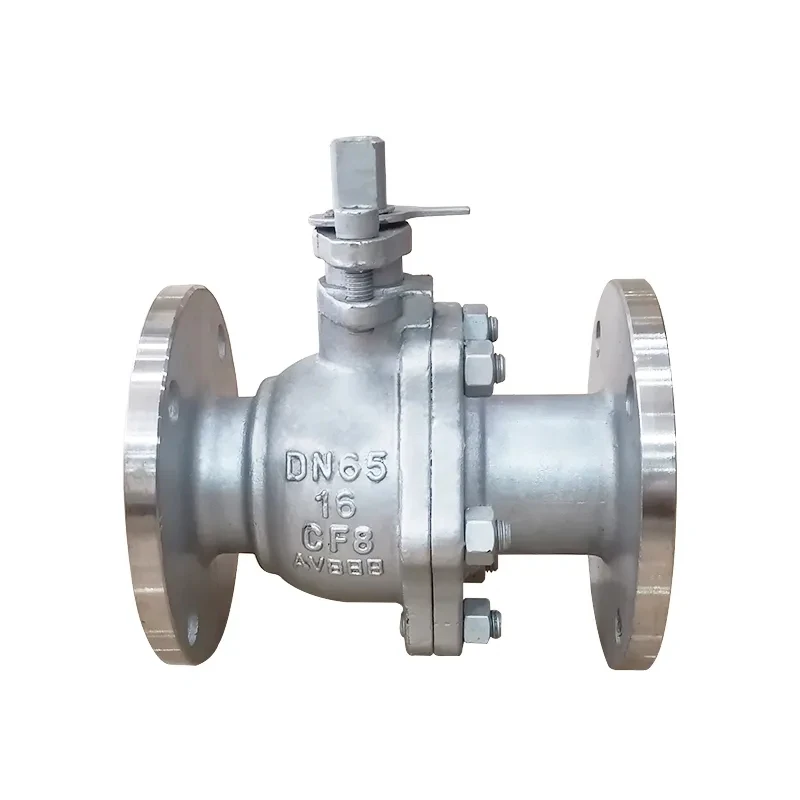 Q41F-16P High Temperature Resistant Flange Ball Valve Stainless Steel Water 1 Piece Silver Flow Control Valve Ball VALVES