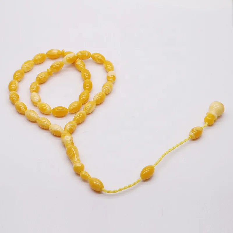 Islamic Muslim 33 Tasbih Prayer Beads Amber Rosary Factory Wholesale High Quality Custom Made Necklaces Rope Chain Geometric