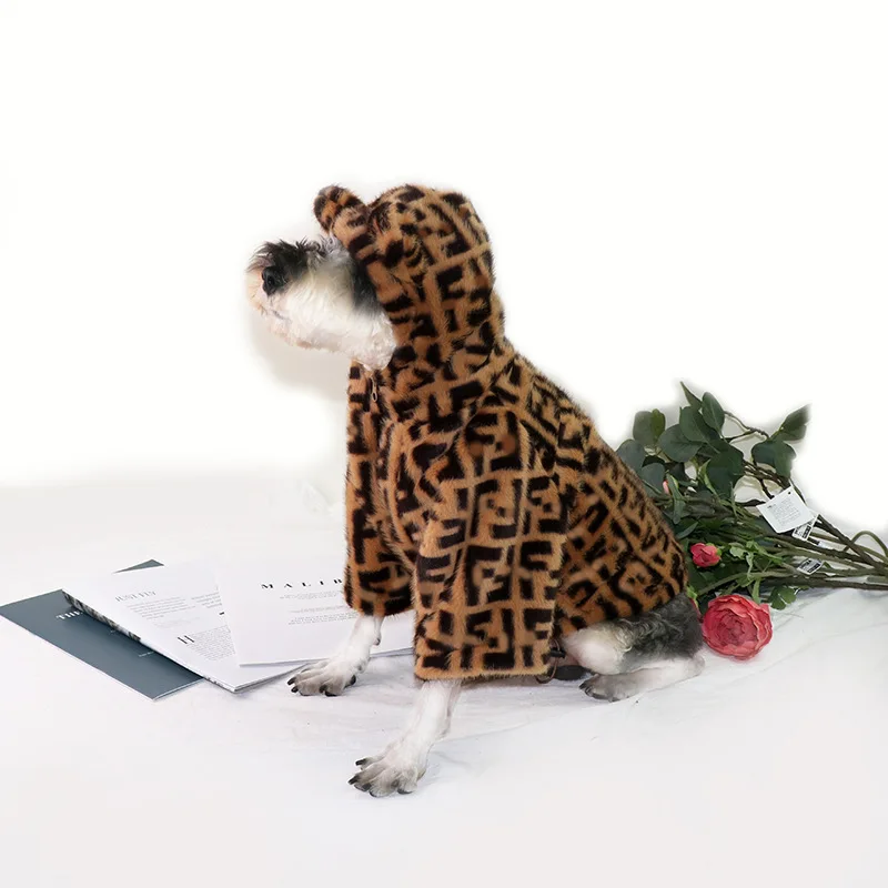 Модная брендовая теплая одежда для домашних животных Толстая флисовая одежда с логотипом собаки две лапы с пальто на молнии
