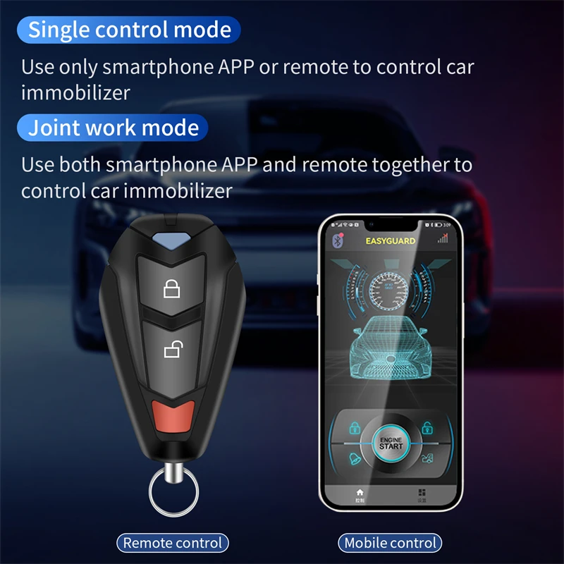 EASYGUARD Im003 Smart Phone APP RFID 2.4GH Car Wireless Immobilizer With BT Control Engine Automatic Lock &Unlock DC12V Easy DIY