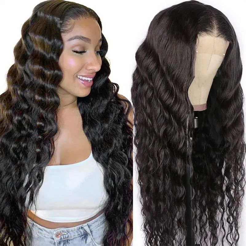 Cheap Water Curly Natural Colored Bob Wigs Short Bob Wig Highlight T Part Lace Frontal Wigs For Black Women