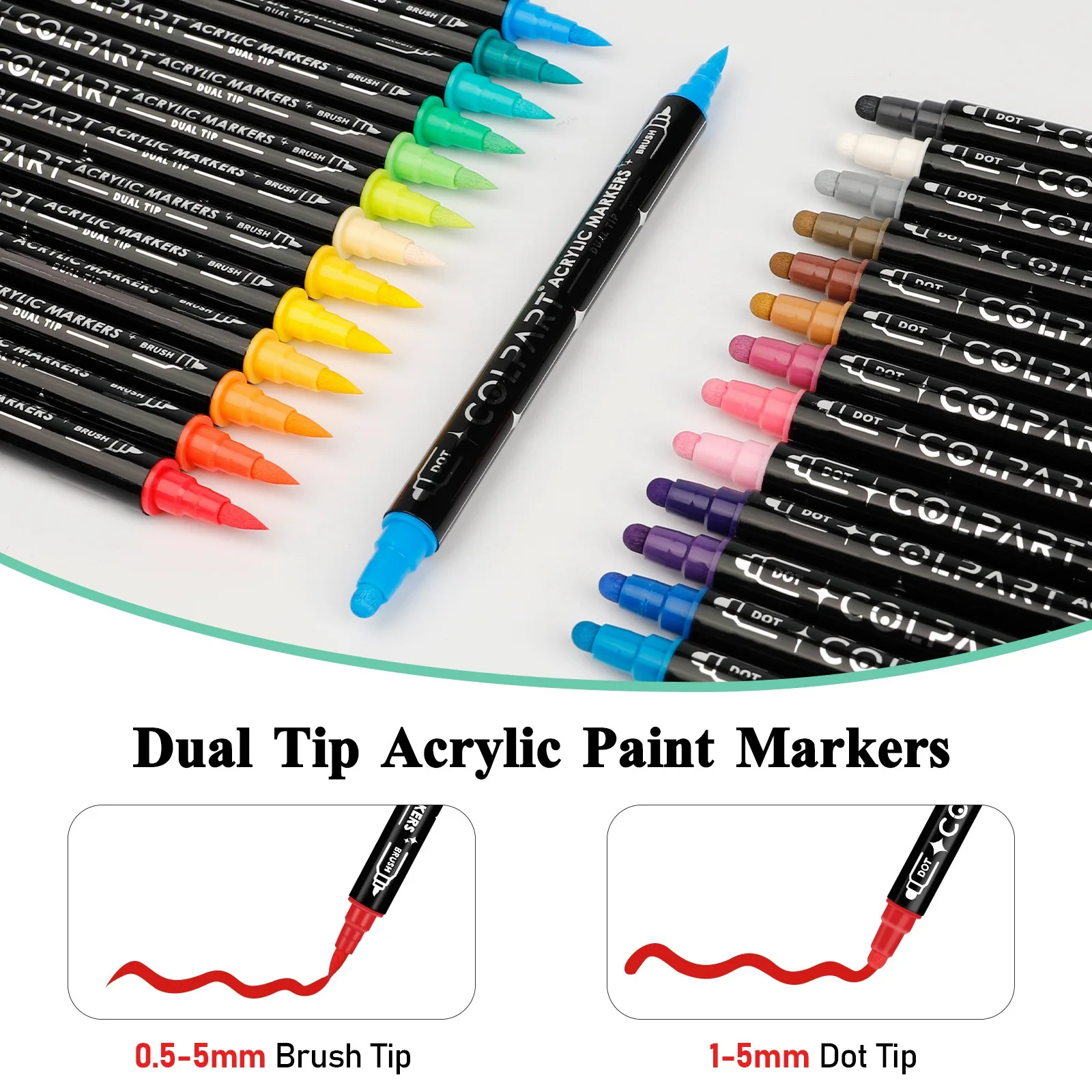 High Quality Customized Acrylic Marker Pen Double Tip Dot And Tip Coloring Marker Multiple Colors For Canvas Paper Glass Rock