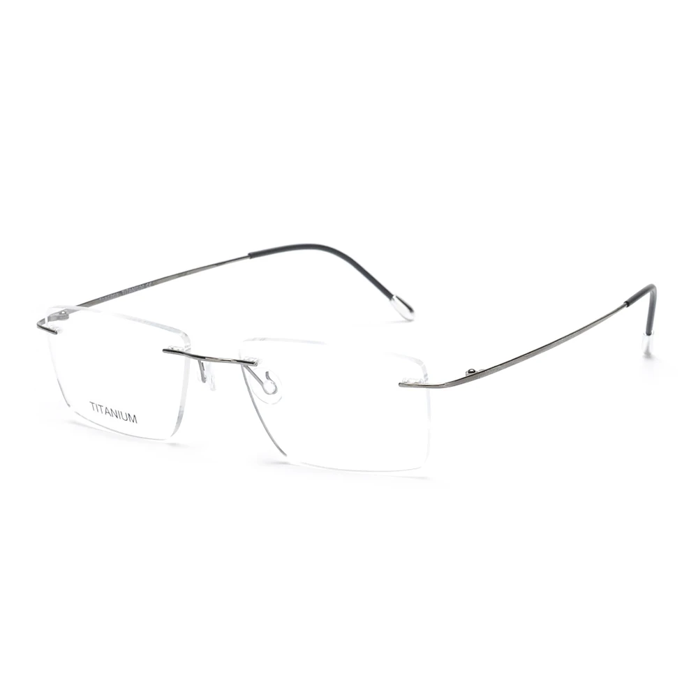 Wholesale Fashion Pure Titanium Eyeglasses Frames  luxury rave rimless rectangle titanium glasses frame