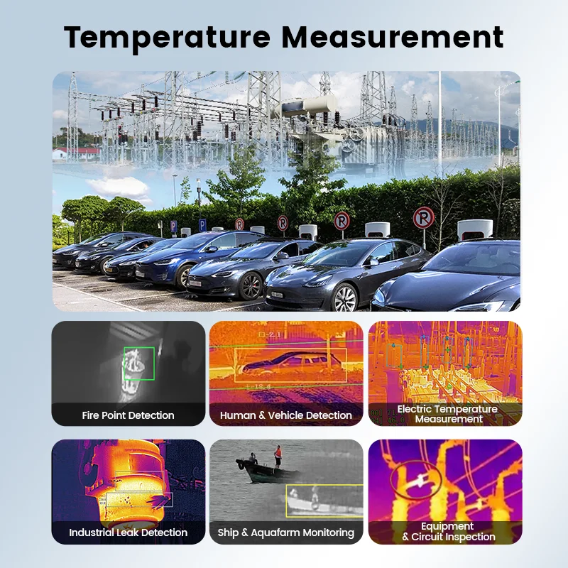 640 x 512 thermal & optical bi-spectrum forest fire detection PTZ camera 6-19km 86x optical zoom long range thermal ptz camera