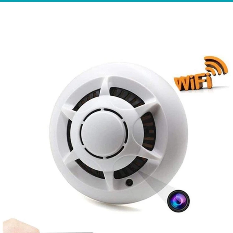 P2P ip Smoke Detector WiFi Camera wireless hidden spy ip camera 1080p wireless smoke detector camera