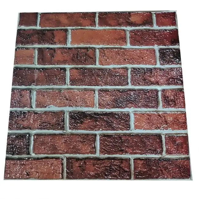 
Hot selling DIY 3D PVC foam brick wallpaper 
