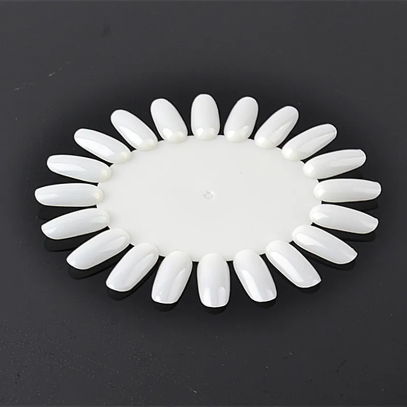 Wholesale 20 Tips Artificial Nail Oval Gel Nail Polish Color Chart Nail Color Display with Transparent Natural Color