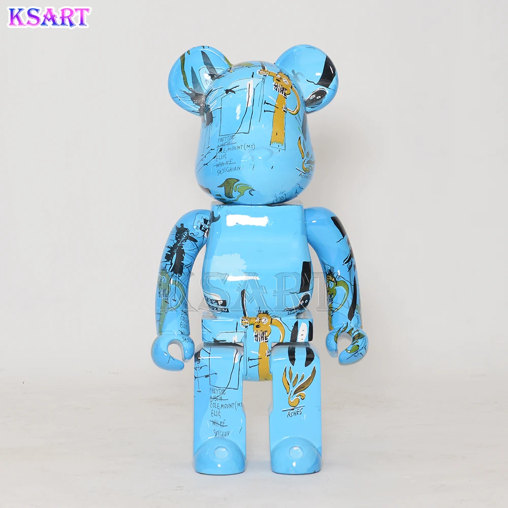 Hot-selling resin cartoon building blocks Bear statue visual goods decorative mold collection gift custom fiberglass sculpture