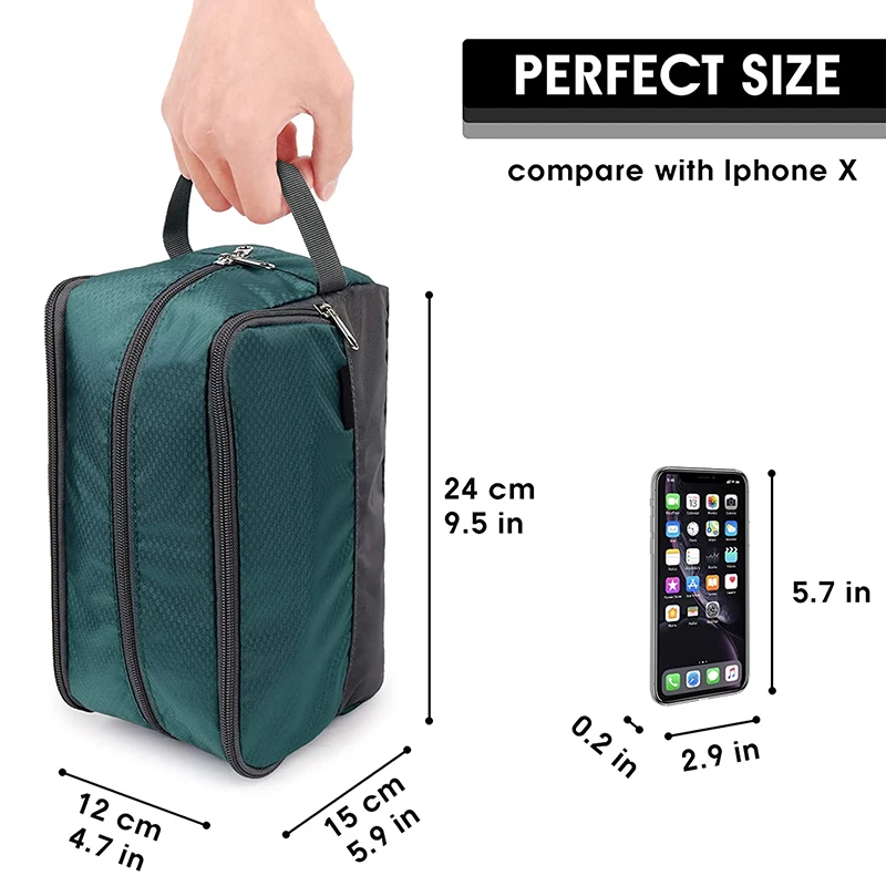 Large Two Compartments Nylon Dopp Kit Cosmetic Organizer Shaving Bag Toiletry Bag For Men Women