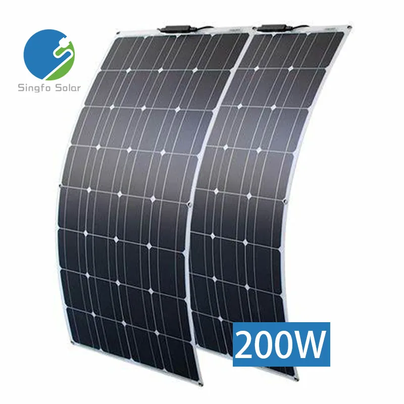 Singfo Solar 200w flexible solar panel cell for cabin fishing boats flexible solar panel portable power bank