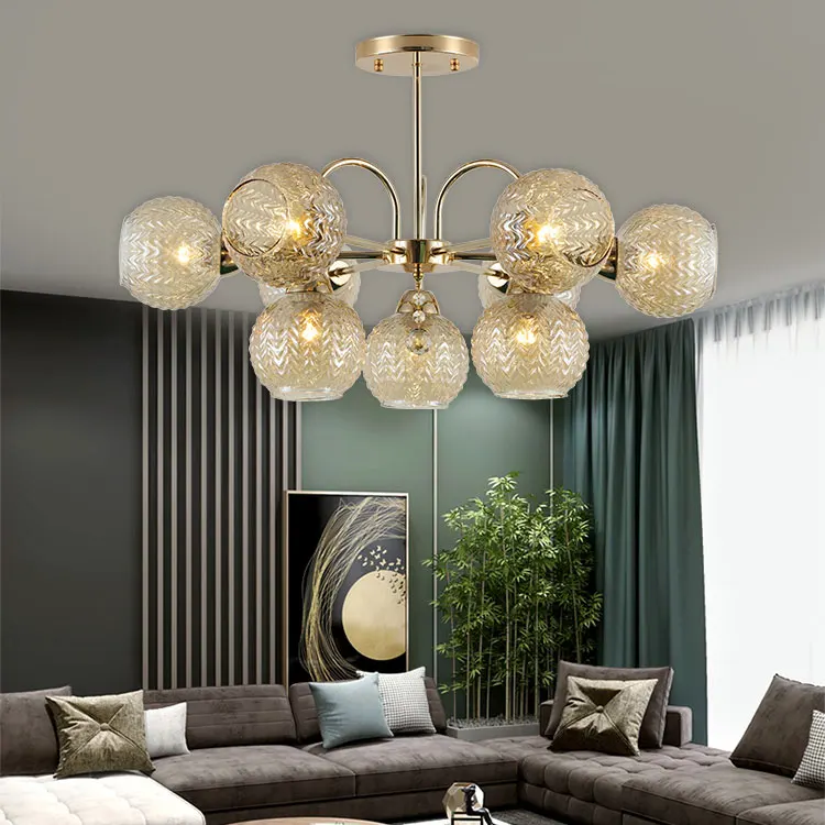 GANVA Factory Supply Northern European Home Modern Living Room Glass Ball Luxury Chandelier Light