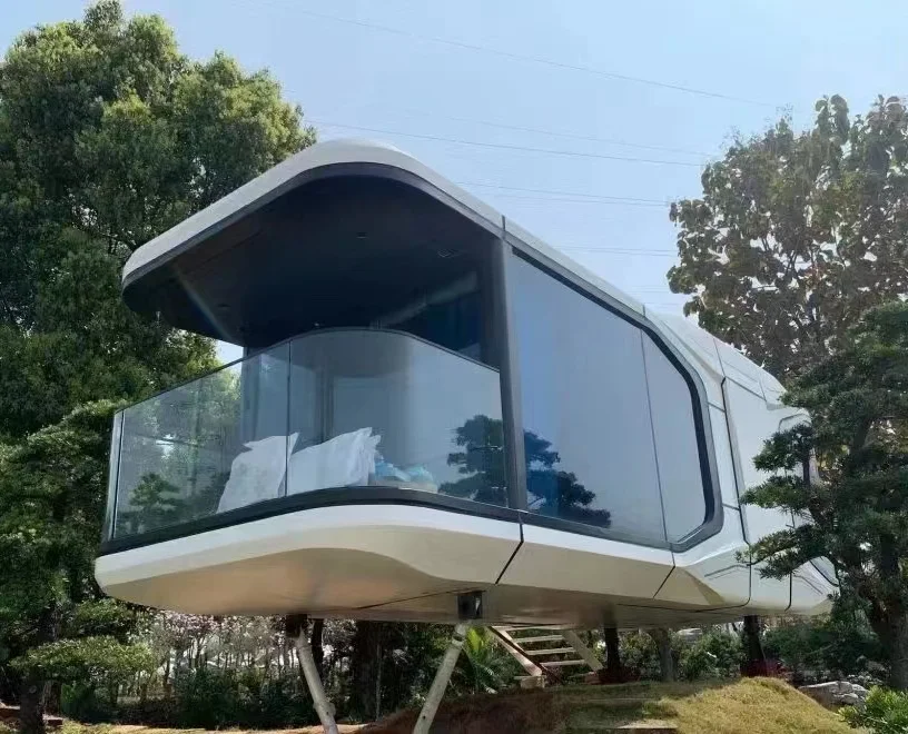 luxury portable mobile hotel home stay resort building ready to ship prefab house vessel capsule cabin holiday house
