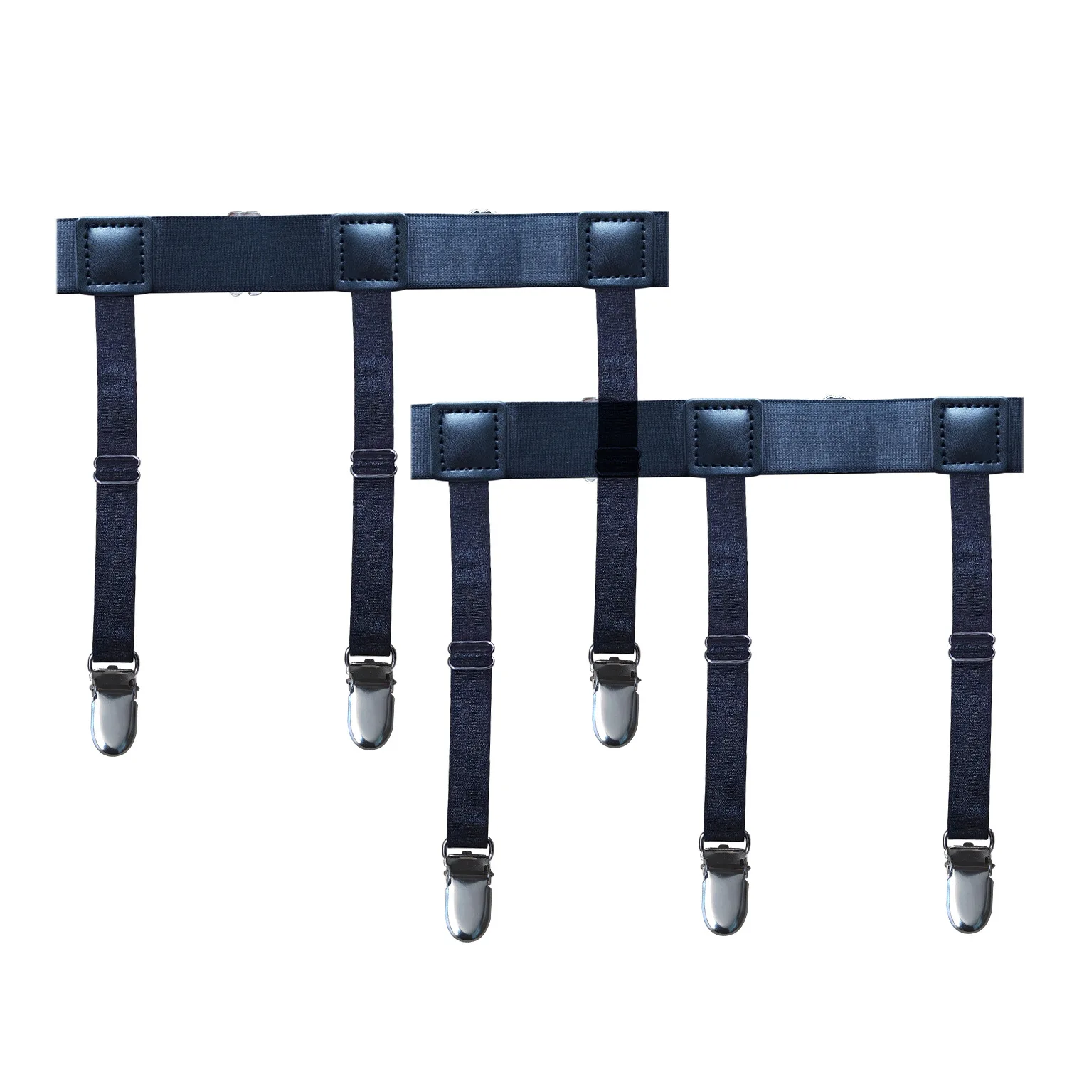 Factory Wholesale Adjustable Elastic Men Shirt Stay Garter Belts with Non-slip Locking Clamps