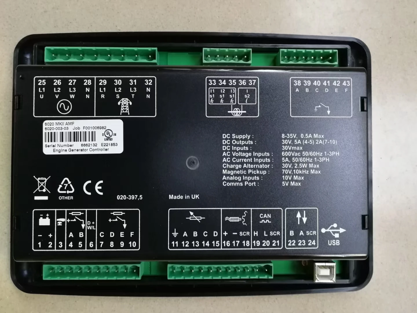 Контроллер: DSE6020 MKII / DSE6110 DSE6120 DSE6310 DSE6320
