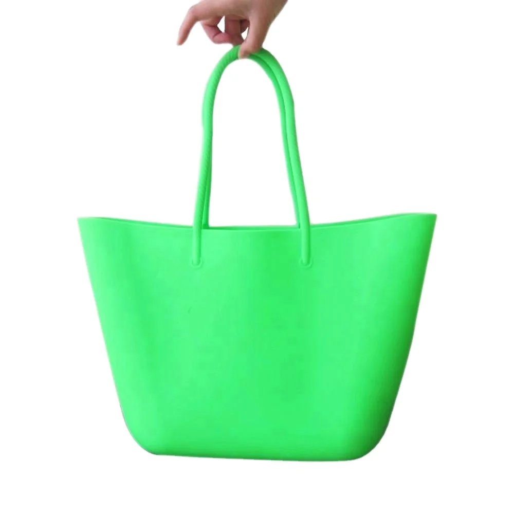 Waterproof Silicone Ladys Tote Beach Hand Bags Shopping Bag Fashion Ladies Silicone Handbags