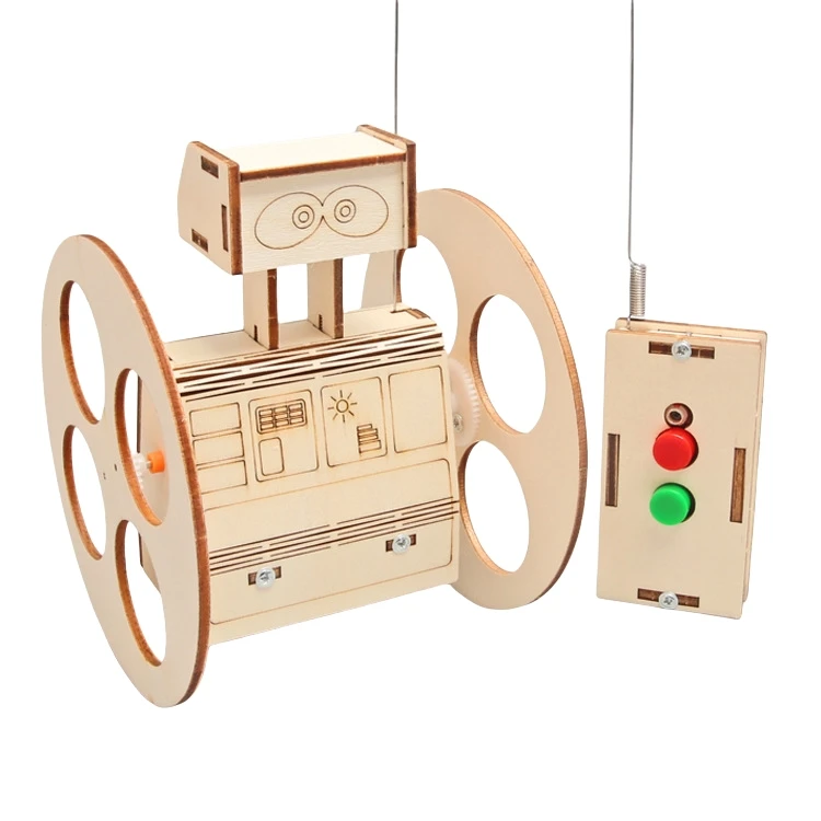 Hot Selling DIY Remote Balancing Smart Robot Safety Wood Toy for Children Student Assemble RC Science Educational Teaching Aids
