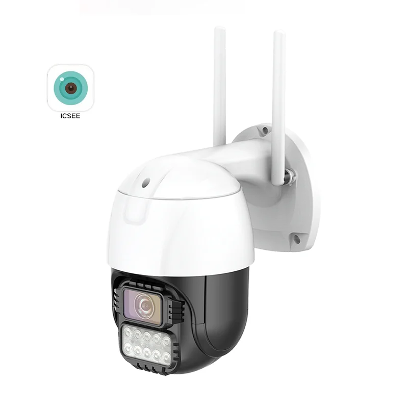 Icsee Factory Oem Icsee Camera Wifi Full Color HD 1080P Night Vision Sound Alarm Outdoor Waterproof Wifi PTZ Camera