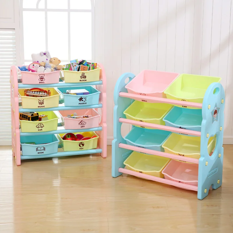 Movable Baby Corner Cupboard Rack Drawer Toys Storage Children Cabinets Kids Toys Cabinet Custom Plastic PE School Wood Ningbo