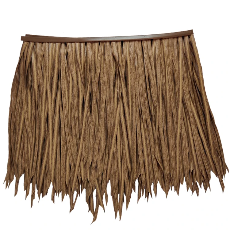 Anti-corrosion Dark Brown Thatched Wooden House Decoration Simulation Thatch Synthetic Palm Roof