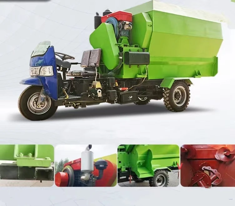 Three wheel cattle farm spreader/ Farm manure spreading machine /Three wheel spread fertilizer truck