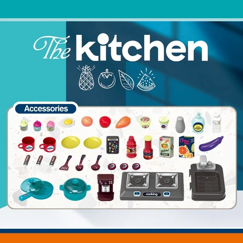 KSF Kids New Simulated Cooking Kitchen Toys Plastic Games Water Outlet Kitchenware Pretend Play Toys for Kids Children Toys ABS
