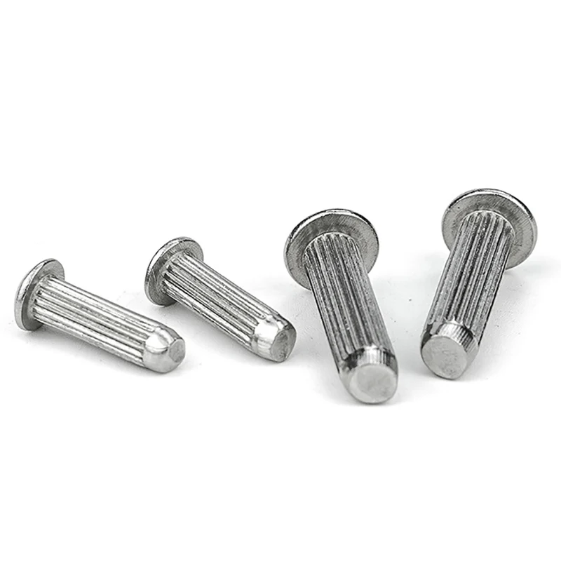 M2 M2.5 M3 M4 M5 304 Stainless Steel Button Round Head Knurled Shank Solid Rivet Self-Plugging GB827 Diameter 2 3 4 5mm