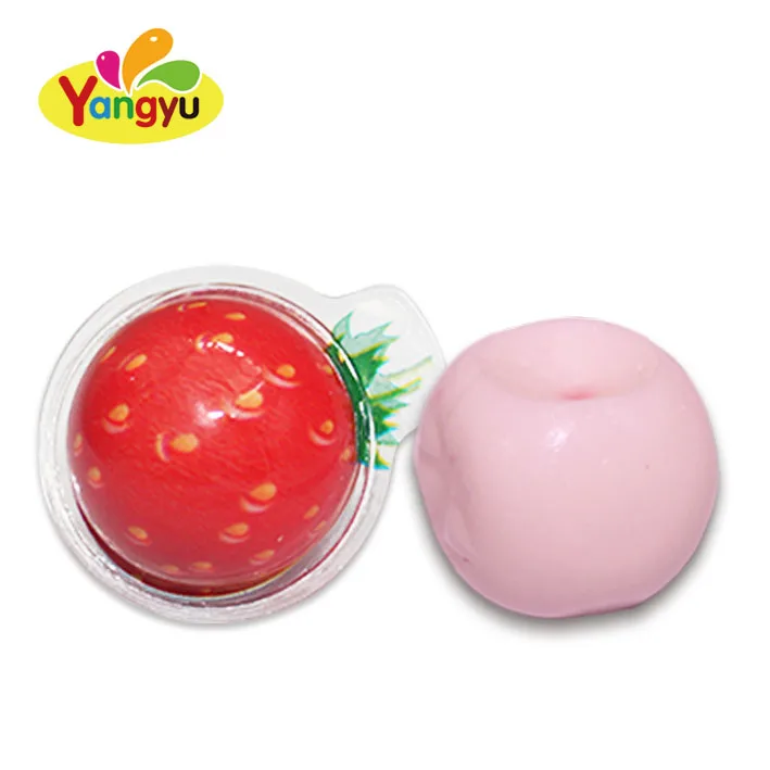 OEM Custom Wholesale Price 4D Halal Eyes Strawberry Gummy Ball Candy