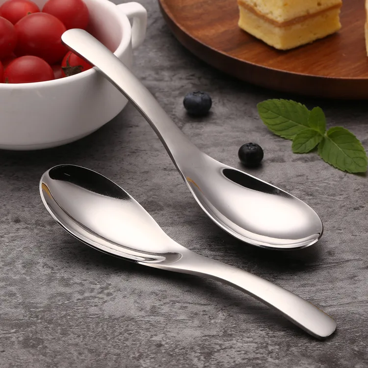 Best selling product high quality food grade 304 stainless steel big rice soup spoon reusable silverware set