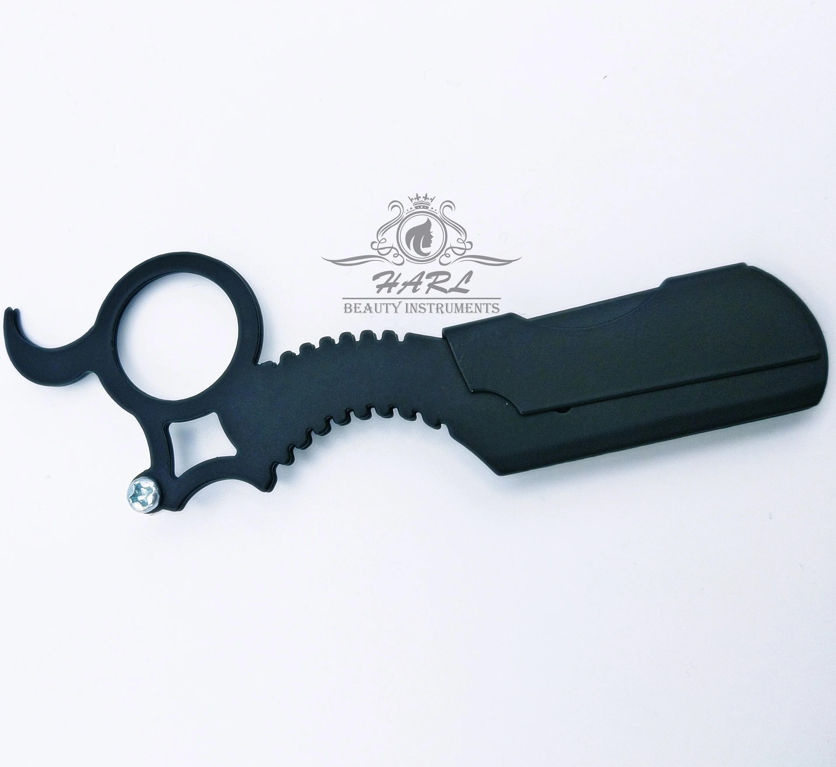 Key Chain Blade Replaceable Barber Razor Powder Coated Stainless Steel Under Custom Logo Non Disposable Style Black Single Blade