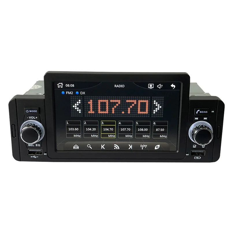 Car Radio BT MP5 Player 1 Din IPS Screen Autoradio Stereo FM Radios Charging Support Rear View Camera
