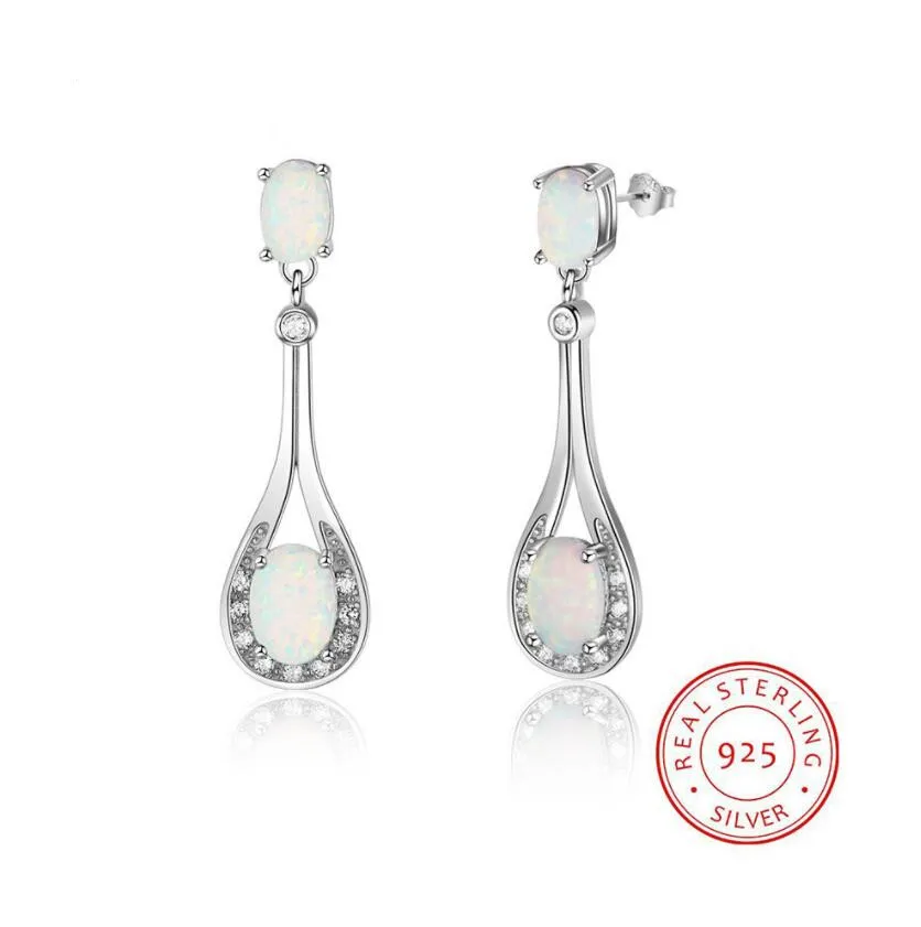 925 Sterling silver Australian Opal Dangle Earrings Women Jewelry ready to ship