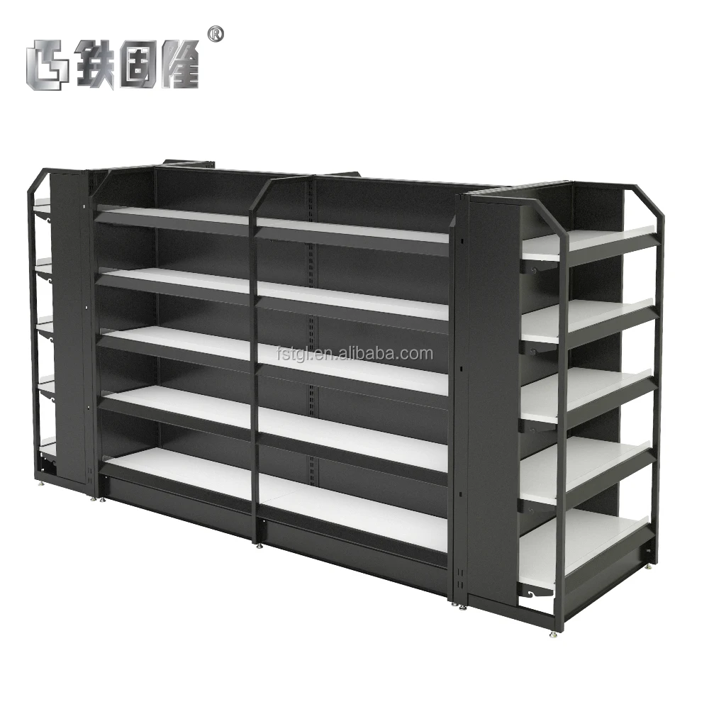 Single-Sided Wall Shelf Supermarket Gondola Display Rack round Wire Shelf for Store Use Made of Metal