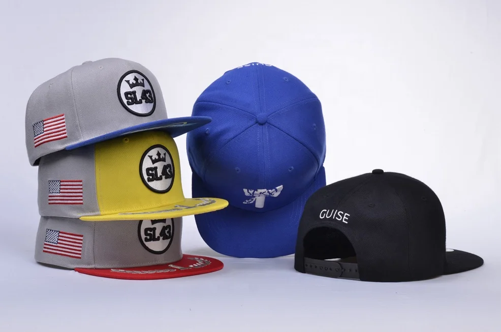 OEM Wholesale print 6 panel 3D Embroidery Logo Sports Mens Flat Brim Gorras Custom Hip Hop Yupoong Snapback Caps Hats