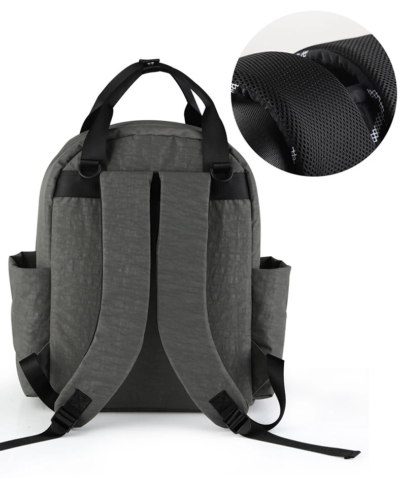 Custom OEM Logo Waterproof Insular Baby Diaper Bag Backpack With Changing Pad Mummy Travel Tote Bag