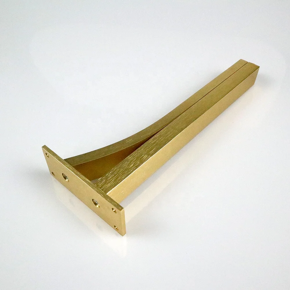 Aluminium Solid Cabinet Furniture Brass Gold And Black Support Leg Feet