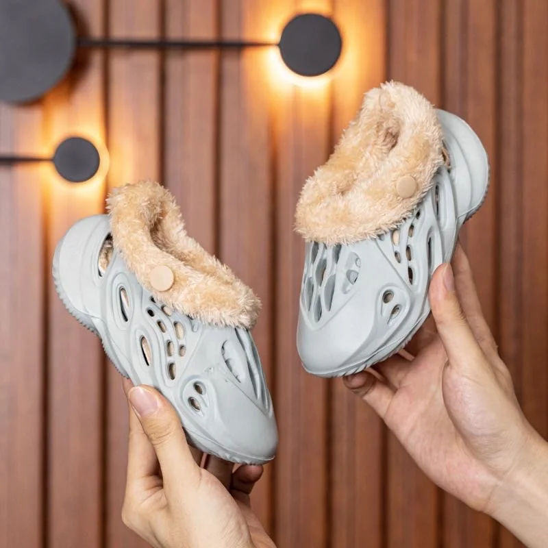 Hot Sale Winter Clogs men and women cotton shoes baby fluffy shoes Yezz fur Kids Slippers